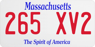 MA license plate 265XV2