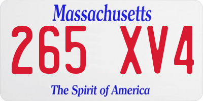 MA license plate 265XV4
