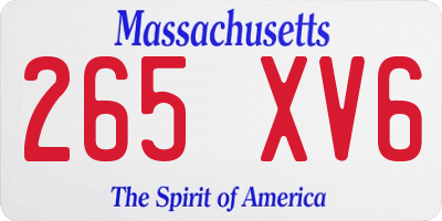MA license plate 265XV6