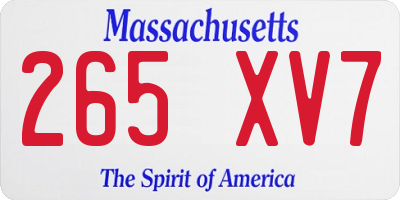 MA license plate 265XV7