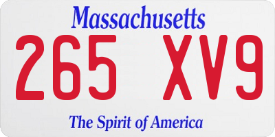 MA license plate 265XV9