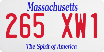 MA license plate 265XW1