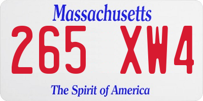 MA license plate 265XW4