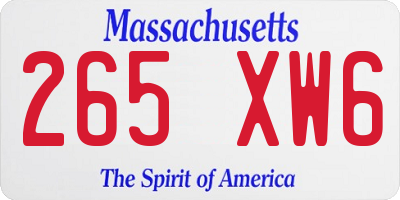 MA license plate 265XW6