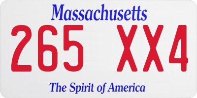 MA license plate 265XX4