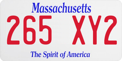 MA license plate 265XY2