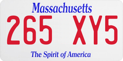 MA license plate 265XY5
