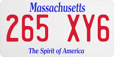 MA license plate 265XY6