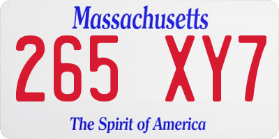 MA license plate 265XY7