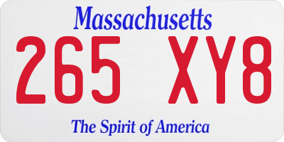 MA license plate 265XY8