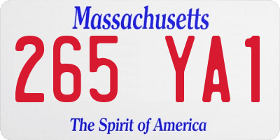 MA license plate 265YA1
