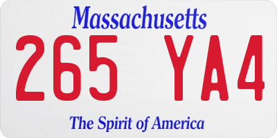 MA license plate 265YA4