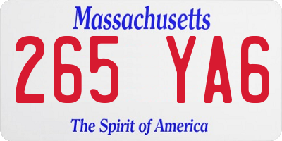 MA license plate 265YA6