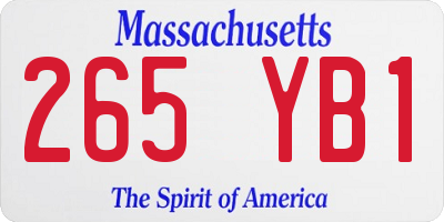 MA license plate 265YB1