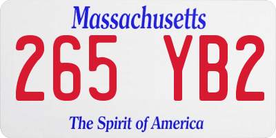 MA license plate 265YB2