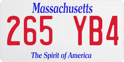 MA license plate 265YB4