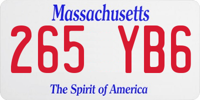 MA license plate 265YB6
