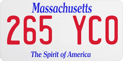 MA license plate 265YC0
