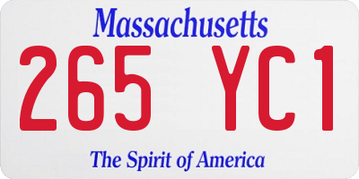 MA license plate 265YC1