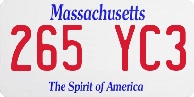 MA license plate 265YC3