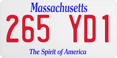 MA license plate 265YD1