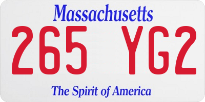 MA license plate 265YG2