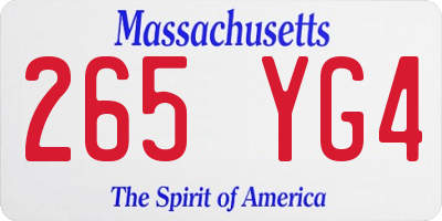 MA license plate 265YG4