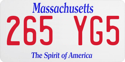 MA license plate 265YG5