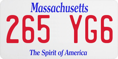 MA license plate 265YG6