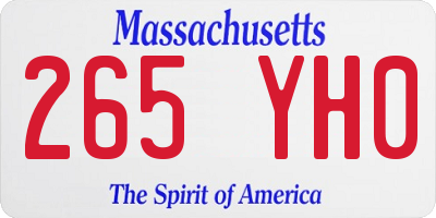 MA license plate 265YH0