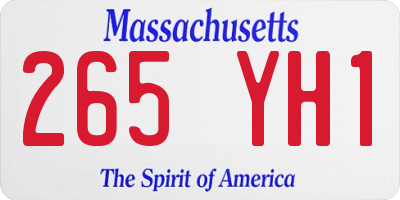 MA license plate 265YH1