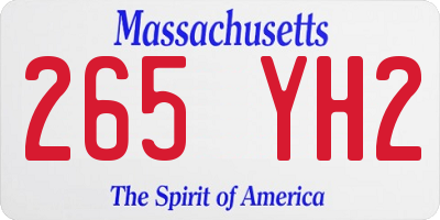 MA license plate 265YH2