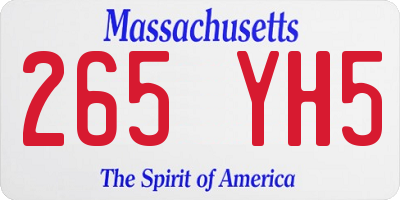 MA license plate 265YH5
