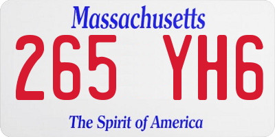 MA license plate 265YH6