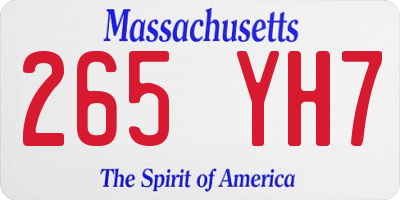 MA license plate 265YH7
