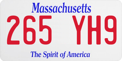 MA license plate 265YH9