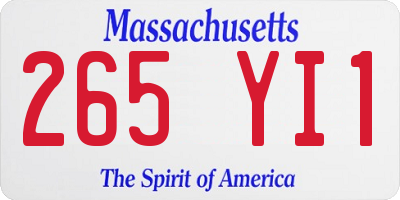 MA license plate 265YI1