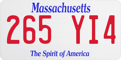 MA license plate 265YI4
