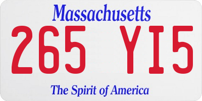 MA license plate 265YI5