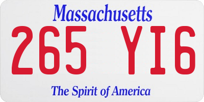 MA license plate 265YI6