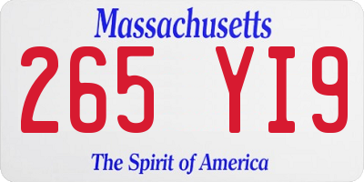 MA license plate 265YI9
