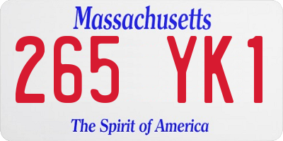 MA license plate 265YK1