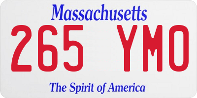 MA license plate 265YM0