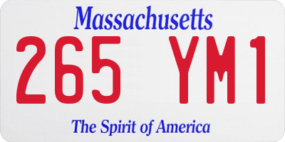 MA license plate 265YM1