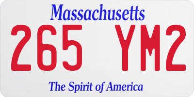 MA license plate 265YM2