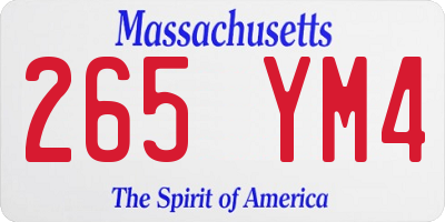 MA license plate 265YM4