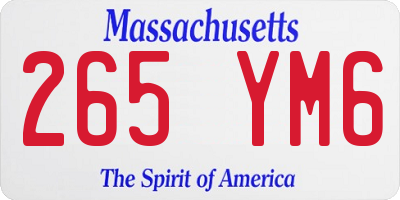 MA license plate 265YM6