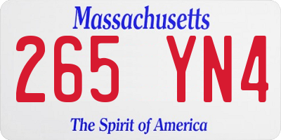 MA license plate 265YN4