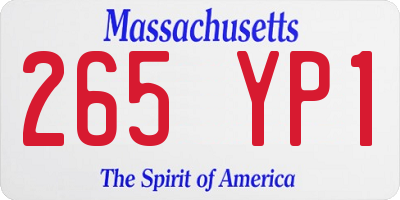 MA license plate 265YP1