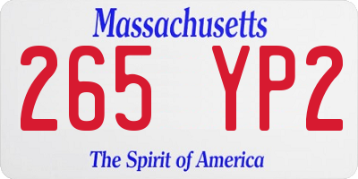 MA license plate 265YP2